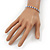 Slim Sapphire Blue/ Clear Coloured Diamante Flex Bracelet In Silver Plating - 18cm Length - view 6