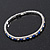 Slim Sapphire Blue/ Clear Coloured Diamante Flex Bracelet In Silver Plating - 18cm Length - view 2