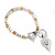 Two Tone Contemporary Heart Charm Bracelet With T-Bar Closure - 17cm Length - view 3
