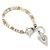 Two Tone Contemporary Heart Charm Bracelet With T-Bar Closure - 17cm Length - view 9