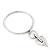 Contemporary Heart Charm Bangle Bracelet In Silver Plating - up to 19cm length - view 2