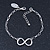 Polished Rhodium Plated 'Infinity' Bracelet - 18cm Length/ 5cm Extension