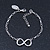 Polished Rhodium Plated 'Infinity' Bracelet - 18cm Length/ 5cm Extension - view 7