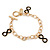 Gold Plated Black Enamel 'Infinity' Charm Bracelet With T-Bar Closure - 18cm Length - view 4