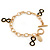Gold Plated Black Enamel 'Infinity' Charm Bracelet With T-Bar Closure - 18cm Length - view 5