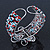 Fancy Glass Bead Floral Cuff Bracelet In Silver Tone - Adjustable - Multicoloured - view 4