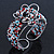 Fancy Glass Bead Floral Cuff Bracelet In Silver Tone - Adjustable - Multicoloured - view 6