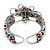Fancy Glass Bead Floral Cuff Bracelet In Silver Tone - Adjustable - Multicoloured - view 5