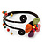 Multicoloured Polished Stone Flower Wire Flex Bracelet - Adjustable - view 2
