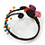 Multicoloured Polished Stone Flower Wire Flex Bracelet - Adjustable - view 3