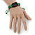 Unisex Dark Brown/ Green Leather 'Peace' Friendship Bracelet - Adjustable - view 4