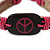 Unisex Black/ Pink Leather 'Peace' Friendship Bracelet - Adjustable - view 2