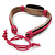 Unisex Black/ Pink Leather 'Peace' Friendship Bracelet - Adjustable - view 3