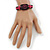 Unisex Black/ Pink Leather 'Peace' Friendship Bracelet - Adjustable - view 4