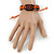 Unisex Dark Brown/ Orange Leather 'Peace' Friendship Bracelet - Adjustable - view 4