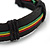 Unisex Red, Yellow, Green & Black Rasta Leather Bob Marley Style Bracelet - Adjustable - view 2