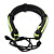 Unisex 'Skull & Crossbones' Neon Yellow Leather Friendship Bracelet - Ajustable - view 4