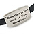 Black Leather Gandhi Quote Wrap Bracelet (Silver Tone) - Adjustable - One size fits all - view 2