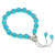 Polished Blue Glass Bead 'Love' Bracelet - 6mm - Adjustable - view 9