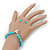 Polished Blue Glass Bead 'Love' Bracelet - 6mm - Adjustable - view 6