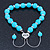 Polished Blue Glass Bead 'Love' Bracelet - 6mm - Adjustable - view 8