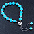 Polished Blue Glass Bead 'Love' Bracelet - 6mm - Adjustable - view 3