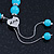 Polished Blue Glass Bead 'Love' Bracelet - 6mm - Adjustable - view 4