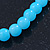 Light Blue Glass Bead Stretch Bracelet with Gold Plated Hamza Hand Charm & Silk Tassel - 6mm - Up to 20cm Length - view 6