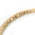 Thin Light Cream Enamel 'TICKLE THE IVORIES' Slip-On Bangle Bracelet In Gold Plating - 18cm Length - view 2