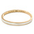 Thin Light Cream Enamel 'TICKLE THE IVORIES' Slip-On Bangle Bracelet In Gold Plating - 18cm Length - view 6