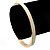 Thin Light Cream Enamel 'TICKLE THE IVORIES' Slip-On Bangle Bracelet In Gold Plating - 18cm Length - view 3