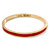 Thin Red Enamel 'TAKE HEART' Slip-On Bangle Bracelet In Gold Plating - 18cm Length - view 4