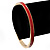 Thin Red Enamel 'TAKE HEART' Slip-On Bangle Bracelet In Gold Plating - 18cm Length - view 3