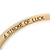 Thin Light Teal Enamel 'A STROKE OF LUCK' Slip-On Bangle Bracelet In Gold Plating - 18cm Length - view 3