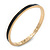 Thin Black Enamel 'AN ACE UP YOUR SLEEVE' Slip-On Bangle Bracelet In Gold Plating - 18cm Length