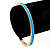 Thin Sky Blue Enamel 'RAIN OR SHINE' Slip-On Bangle Bracelet In Gold Plating - 18cm Length - view 4