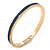 Thin Navy Blue Enamel 'A BLUE STREAK' Slip-On Bangle Bracelet In Gold Plating - 18cm Length