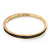 Thin Black Enamel 'ET CETERA' Bangle Bracelet In Gold Plating - 18cm Length - view 2