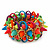 Multicoloured Acrylic Bead, Spike & Chain Flex Bracelet - Up to 19cm length - view 2
