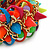 Multicoloured Acrylic Bead, Spike & Chain Flex Bracelet - Up to 19cm length - view 3