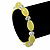 Lemon Yellow/ Transparent Glass Bead Stretch Bracelet - 17cm Length - view 3