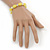 Lemon Yellow/ Transparent Glass Bead Stretch Bracelet - 17cm Length - view 2