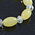 Lemon Yellow/ Transparent Glass Bead Stretch Bracelet - 17cm Length - view 5