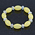 Lemon Yellow/ Transparent Glass Bead Stretch Bracelet - 17cm Length - view 6