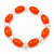 Orange/ Transparent Glass Bead Stretch Bracelet - 17cm Length - view 7