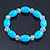 Light Blue/ Transparent Glass Bead Stretch Bracelet - 17cm Length - view 6