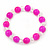 Bright Pink/ Transparent Round Glass Bead Stretch Bracelet - up to 18cm Length - view 7