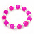 Bright Pink/ Transparent Round Glass Bead Stretch Bracelet - up to 18cm Length - view 6