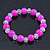 Bright Pink/ Transparent Round Glass Bead Stretch Bracelet - up to 18cm Length - view 8