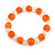 Orange/ Transparent Round Glass Bead Stretch Bracelet - up to 18cm Length
